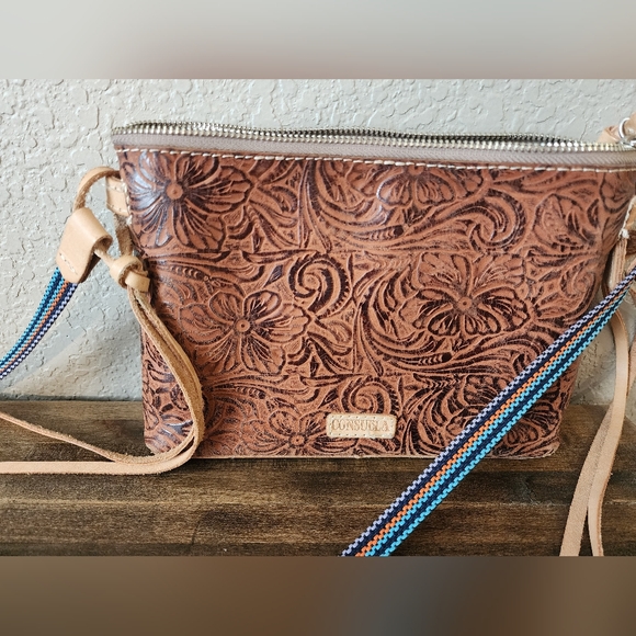 Consuela Sally Midtown Crossbody Purse And Sally Card Organizer Embossed Leather - Picture 11 of 13